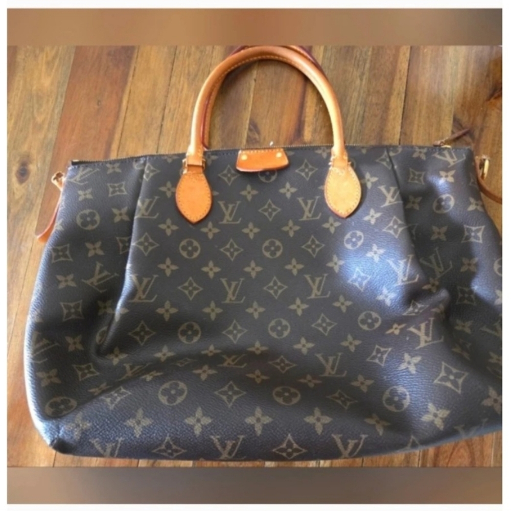Authentic Louis Vuitton Dark Brown Monogram Turenne GM Tote Good Used Con